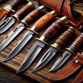 Hunting Knife Selections with Classic Leather Handles