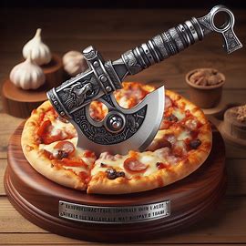 From Valhalla to Your Kitchen: Viking Axe Pizza Cutter with Display Stand