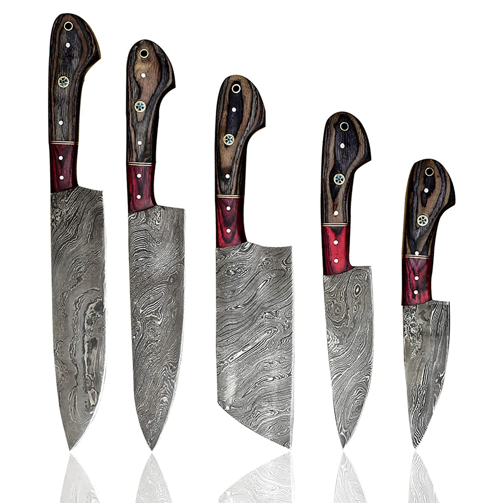 Custom Hand Made Damascus Wangi Wood Handle Special Edition Kitchen Chef  Knife - Edge Import