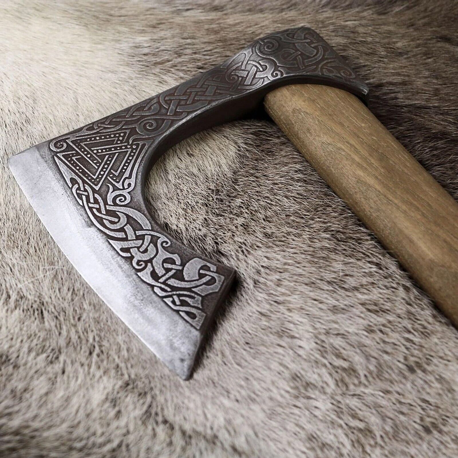 Handmade Carbon Steel Hunting Axe Bearded Hatchet Norse Best For Xmas Gift Idea