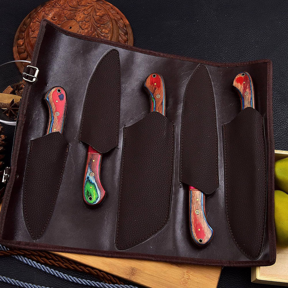Knives Set With Leather Bag