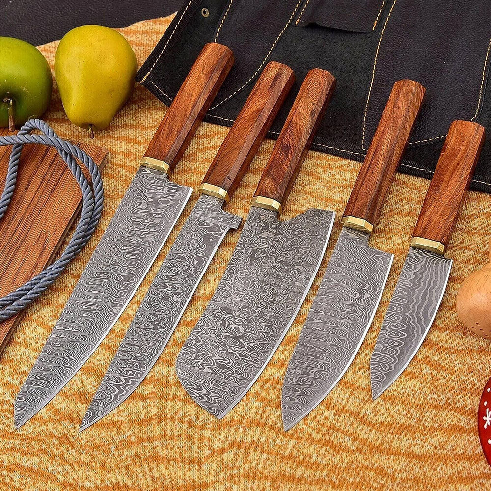 Damascus Steel Kitchen Knife Set, Stainless Steel Kitchen Knives, Chef Knife,  Fruit Knife, Chopping Bone Knife, Butcher Knife, Cutting Knife, Meat Knife,  Damascus Knife, Kitchen Supplies, Kitchen Gadgets, Useful Tool, Apartment  Essentials 
