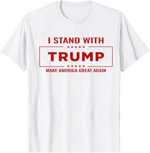 I STAND WITH TRUMP Print Short-sleeved T-shirt - Make America Great Again