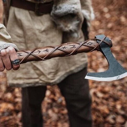 Rune Engrave Carbon Steel Viking